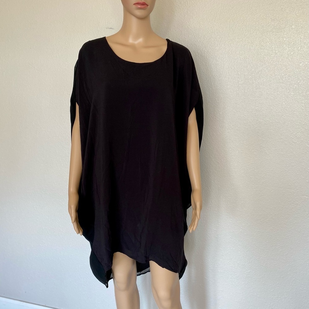 Bcbgmaxazria‎ slouchy black rayon tunic dress size M New